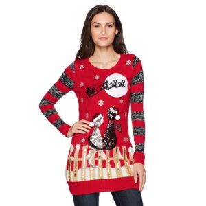 Söt 3D-jultröja katter & tomten (dam)