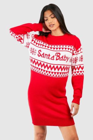 Mammakläder Santa Baby Jultröja, Red