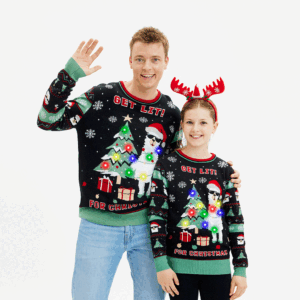 Årets jultröja 2025: Get Lit Llama Christmas Sweater - Herr