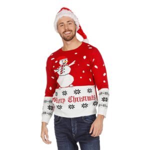 Snögubbe Röd Jultröja - Small