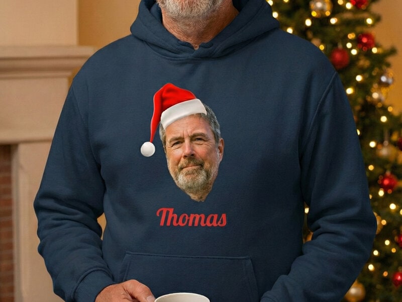 Hoodie med Egen Text - Julmotiv